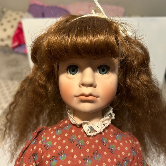 Vintage Classic Red Floral Dress Doll - Picture 4 of 7